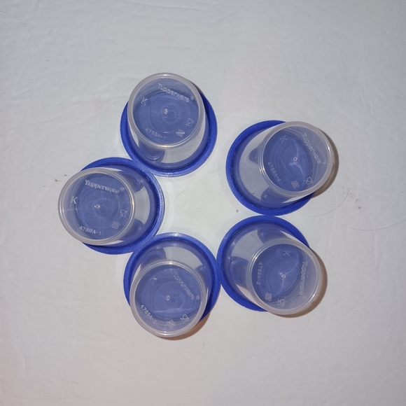Tupperware Midgets (5), Clear, Dark Blue Lids - NWOT - Picture 5 of 8